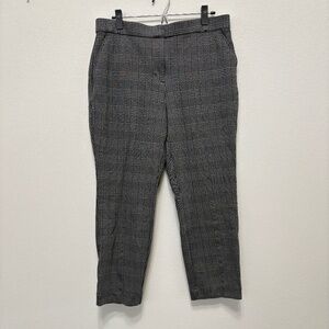 Banana Republic Slim Straight Stretch Pants - Black & Gray Plaid, 14